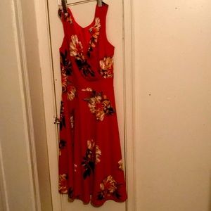 Red floral dress